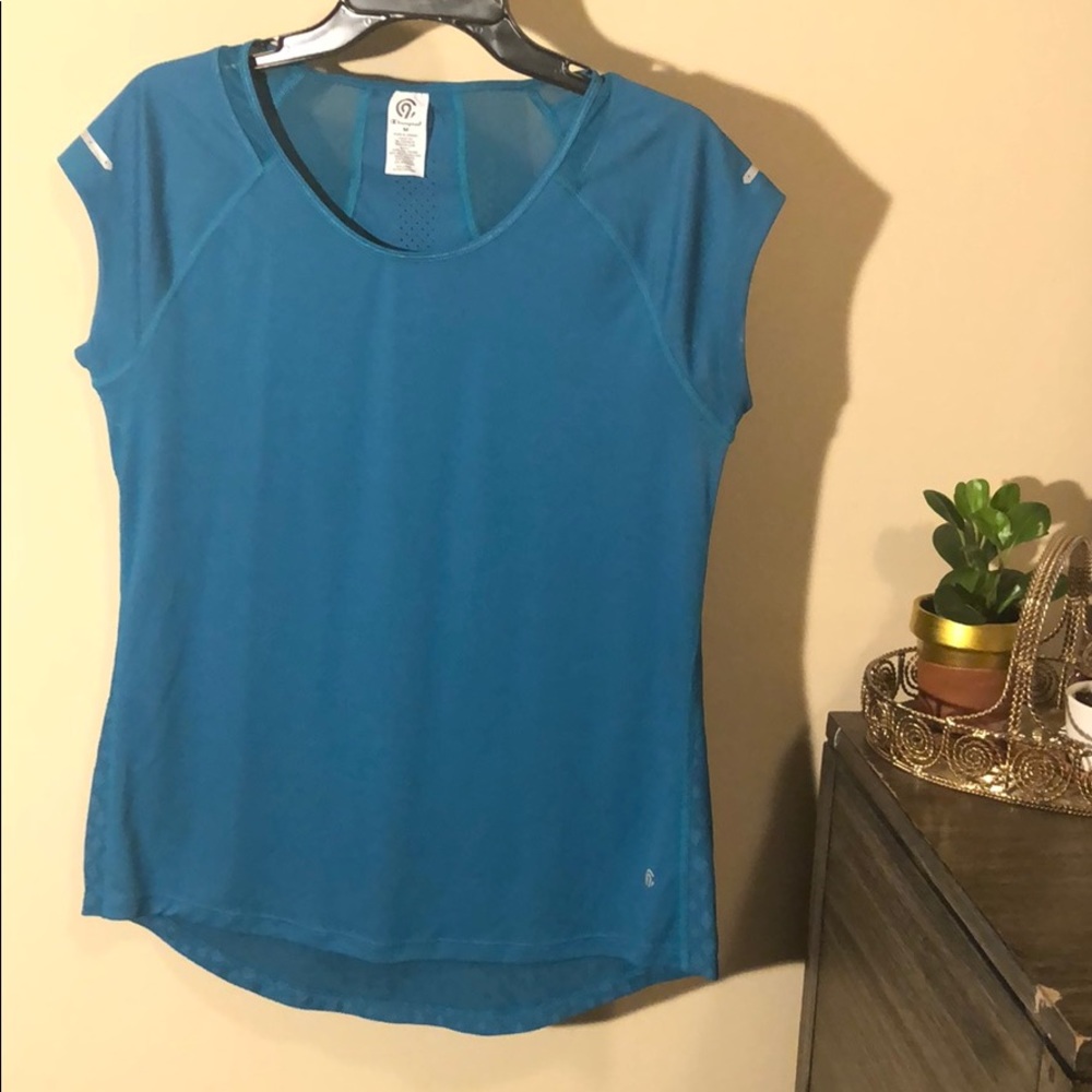 Champion blue short sleeved athletic shirt